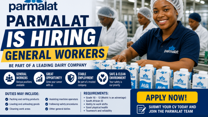 Parmalat Is Hiring General Workers (Apply Now)