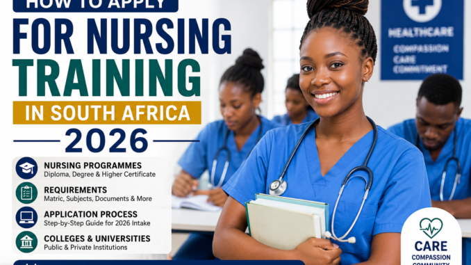 How To Apply for Nursing Training in South Africa 2026