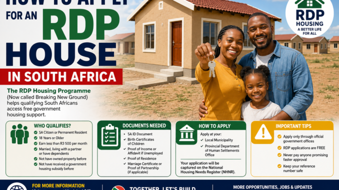 How To Apply for an RDP House in South Africa